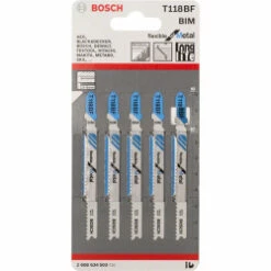 Bosch Jigsaw Blade For Metal 2.5-6mm T118BF (Pack Of 5) P/No. 2 608 634 503