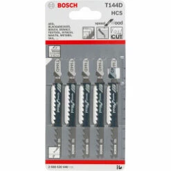 Bosch T144D Jigsaw Blade For Wood 5-50mm (Pack Of 5) P/No. 2 608 630 040