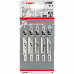 Bosch T10BIF Jigsaw Blade For Laminate 1.5-15mm (Pack Of 5) P/No. 2 608 636 431