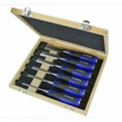 Faithfull 6 Piece Soft Grip Chisel Set In Case