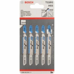 Bosch T118G Jigsaw Blade For Metal 0.5-1.5mm (Pack Of 5) P/No. 2 608 631 012