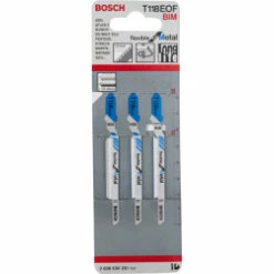 Bosch Jigsaw Blade For Metal 1.5-4mm T118EOF (Pack Of 5) P/No. 2 608 634 237