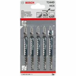 Bosch T244D Jigsaw Blade For Wood 4-50mm (Pack Of 5) P/No. 2 608 630 058