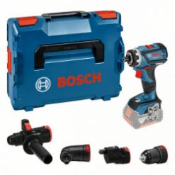 Bosch GSR 18V-60 Flexiclic Driver With 4 Heads Bare In L-BOXX (No Battery Or Charger)