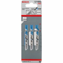 Bosch Jigsaw Blade Basic For Metal 0.5-1.5mm U118G (Pack Of 3) P/No. 2 608 631 770