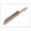 3 Row Heavy Duty Wire Scratch Brush With Wooden Handle