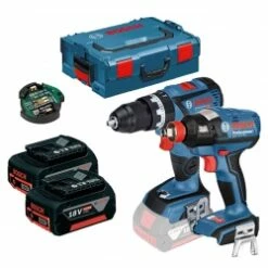 Bosch GSB 18V-60C Brushless Combi & GDX18V Impact Twin Set Including 2 X 5.0Ah Batteries In L-BOXX