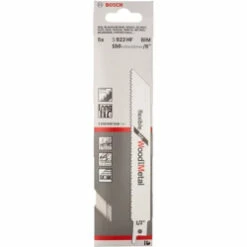 Bosch S922HF Sabre Saw Blade Flexiable For Wood 5-100mm And Metal 3-12mm (Pack Of 5) P/No. 2 608 656 016