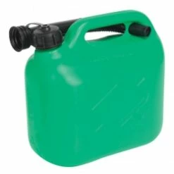 Green 5 Litre Plastic Fuel Can With Pouring Spout